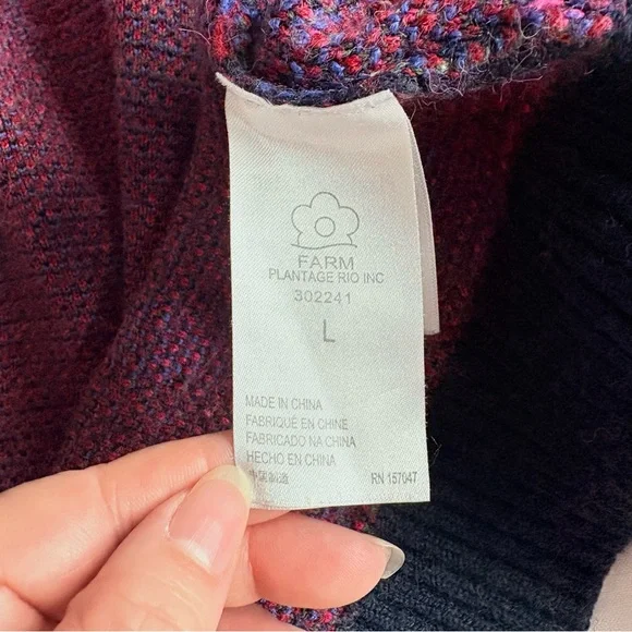 Farm Rio Ikat Dyed Hearts Open Front Cardigan - Picture 9 of 13